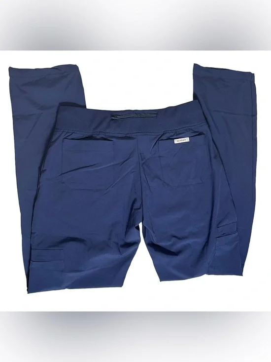 Blue Sky Navy Blue Peyton 7-Pocket Straight-Leg Cargo Scrub Pants - Picture 4 of 7